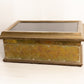 Vintage Large Rectangular Brass and Wood Hinged Lidded Box