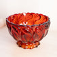 Vintage Large Red Amberina Glass Bowl with Fancy Designs (Glows)