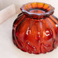 Vintage Large Red Amberina Glass Bowl with Fancy Designs (Glows)