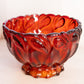 Vintage Large Red Amberina Glass Bowl with Fancy Designs (Glows)