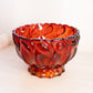Vintage Large Red Amberina Glass Bowl with Fancy Designs (Glows)