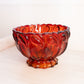 Vintage Large Red Amberina Glass Bowl with Fancy Designs (Glows)