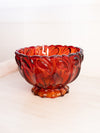 Vintage Large Red Amberina Glass Bowl with Fancy Designs (Glows)