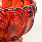 Vintage Large Red Amberina Glass Bowl with Fancy Designs (Glows)