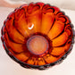 Vintage Large Red Amberina Glass Bowl with Fancy Designs (Glows)