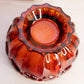 Vintage Large Red Amberina Glass Bowl with Fancy Designs (Glows)