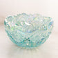 Vintage LE Smith Large Teal Green Iridescent Glass Bowl