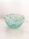 Vintage LE Smith Large Teal Green Iridescent Glass Bowl