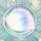 Vintage LE Smith Large Teal Green Iridescent Glass Bowl