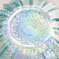 Vintage LE Smith Large Teal Green Iridescent Glass Bowl