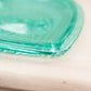 Vintage Large Teal Green Iridescent Strawberry Glass Heart Lidded Dish