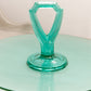 Vintage Large Teal Green Uranium Glass Sandwich Tidbit Tray (Glows)