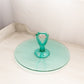 Vintage Large Teal Green Uranium Glass Sandwich Tidbit Tray (Glows)