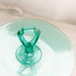Vintage Large Teal Green Uranium Glass Sandwich Tidbit Tray (Glows)