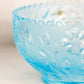 Vintage Large Westmoreland Glass Roselin Blue Glass Bowl with Floral Designs