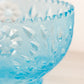 Vintage Large Westmoreland Glass Roselin Blue Glass Bowl with Floral Designs