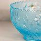 Vintage Large Westmoreland Glass Roselin Blue Glass Bowl with Floral Designs