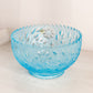 Vintage Large Westmoreland Glass Roselin Blue Glass Bowl with Floral Designs