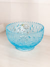 Vintage Large Westmoreland Glass Roselin Blue Glass Bowl with Floral Designs