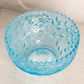 Vintage Large Westmoreland Glass Roselin Blue Glass Bowl with Floral Designs