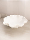 Vintage Large White Milk Glass Daisy and Button Bowl with Ruffle Edge