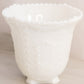 Vintage Large White Milk Glass Vase or Planter with Fancy Designs