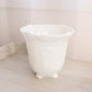 Vintage Large White Milk Glass Vase or Planter with Fancy Designs