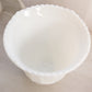 Vintage Large White Milk Glass Vase or Planter with Fancy Designs