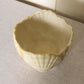 Vintage Large White & Yellow Ceramic Pottery Shell Planter