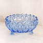Vintage Lausitzer Glaswerke Large Blue Glass 3-Toed Bowl