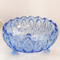 Vintage Lausitzer Glaswerke Large Blue Glass 3-Toed Bowl