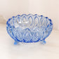 Vintage Lausitzer Glaswerke Large Blue Glass 3-Toed Bowl