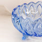 Vintage Lausitzer Glaswerke Large Blue Glass 3-Toed Bowl