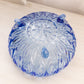 Vintage Lausitzer Glaswerke Large Blue Glass 3-Toed Bowl