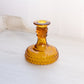 Vintage LE Smith Amber Glass Hobnail Candlestick