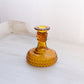 Vintage LE Smith Amber Glass Hobnail Candlestick