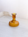 Vintage LE Smith Amber Glass Hobnail Candlestick