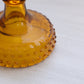 Vintage LE Smith Amber Glass Hobnail Candlestick