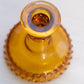 Vintage LE Smith Amber Glass Hobnail Candlestick