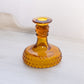 Vintage LE Smith Amber Glass Hobnail Candlestick