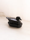 Vintage LE Smith Black Glass Duck Lidded Dish