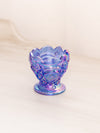 Vintage LE Smith Blue Carnival Glass Toothpick Holder
