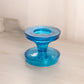 Vintage LE Smith Blue Glass 2-Piece Candle Master Candleholder