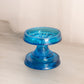 Vintage LE Smith Blue Glass 2-Piece Candle Master Candleholder
