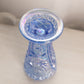 Vintage LE Smith Blue Iridescent Vase with Sawtooth Edge