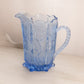 Vintage Medium LE Smith Blue Glass Thistle Pitcher