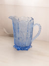 Vintage Medium LE Smith Blue Glass Thistle Pitcher