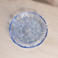 Vintage LE Smith Blue Thistle 7.5" Shallow Glass Bowl