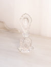 Vintage LE Smith Clear Glass Beaded Medallion Perfume Bottle