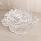 Vintage LE Smith Clear Glass Cabbage Leaf Lidded Dish